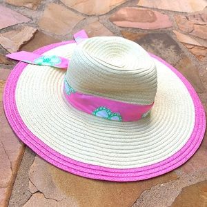 Lilly Pulitzer Hat sunhat beach hat straw and pink